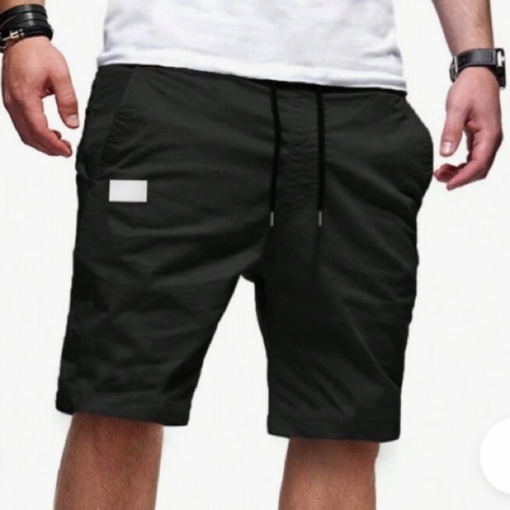 Manfinity Homme Patched Detail Drawstring Loose Shorts